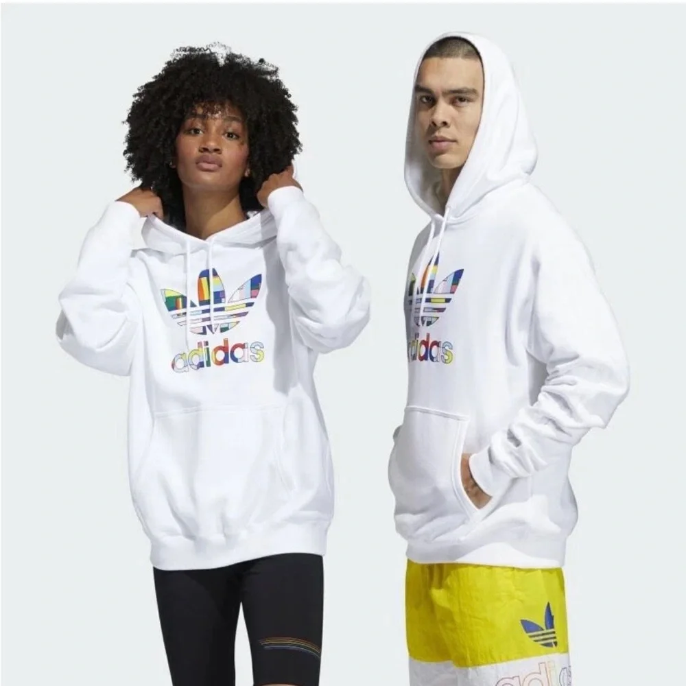 Adidas Pride Flag pull over Trefoil Hoodie size S men’s - Picture 1 of 14